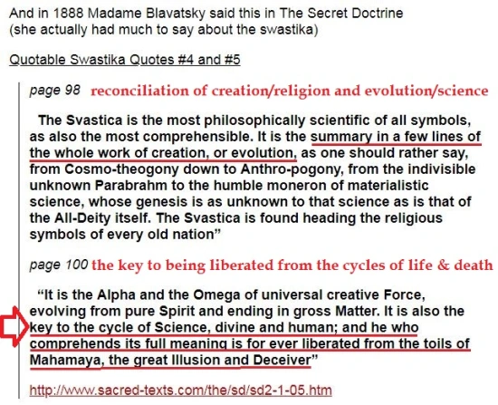 blavatsky swastika quotes highlighted the KEY to reconciliaton and liberation